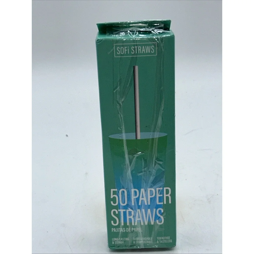 3 Boxes Sofi Straws 50 Paper Straws NIB 100% Paper Free X3